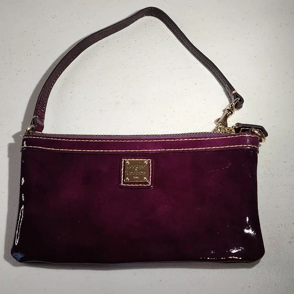 Dooney & Bourke Deep Purple Patent Leather Wristlet Mini Purse - Picture 6 of 16